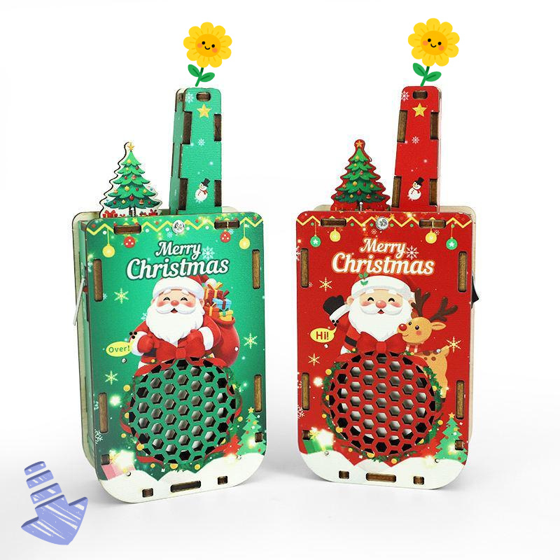 Child Building DIY Wooden Craft Walkie-Talkie STEM Kit