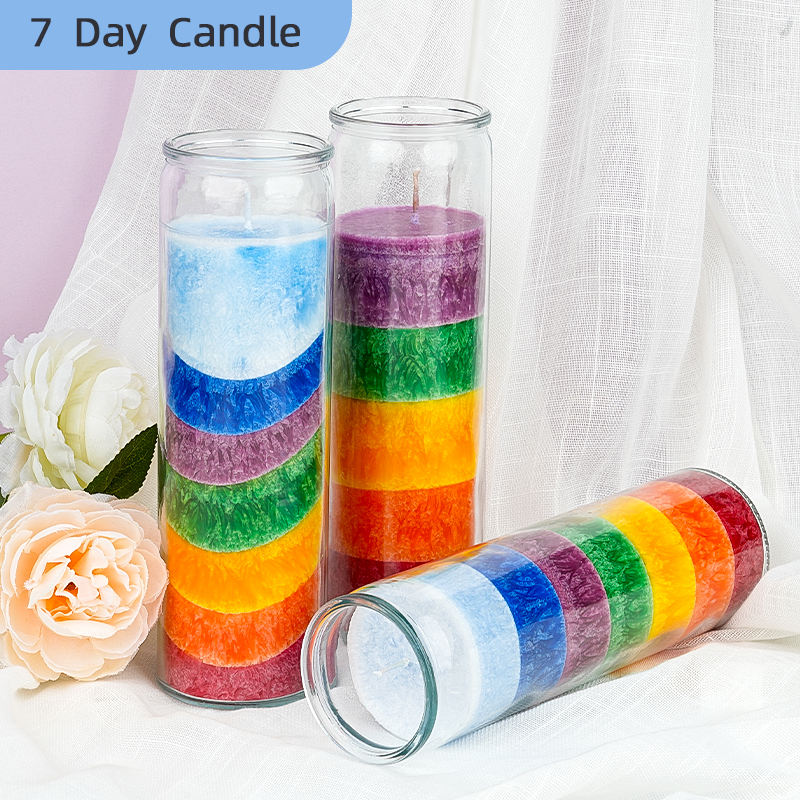15oz hemed Stained Glass Jars: Custom-Scented 7-Day Prayer Candles