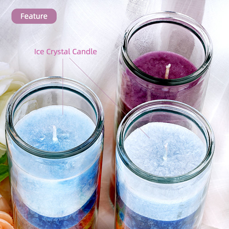 15oz hemed Stained Glass Jars: Custom-Scented 7-Day Prayer Candles