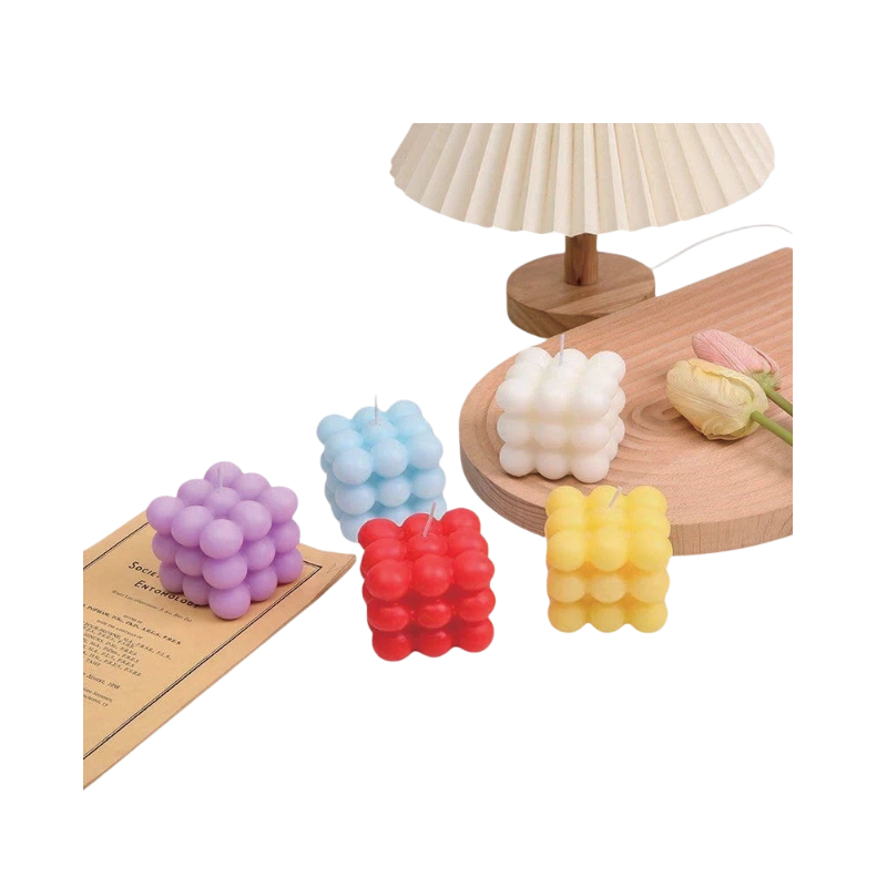 Colorful Bubble Cube Craft Candle 