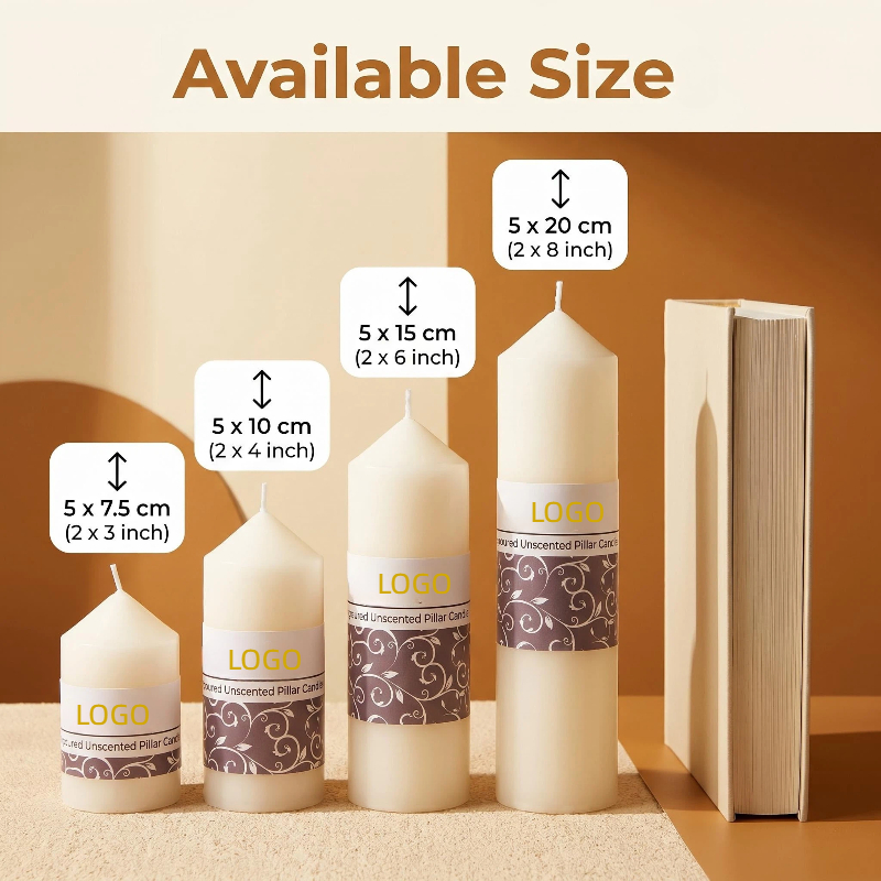 Smokeless Pointed-Top Pillar Candles Smokeless Pointed-Top Pillar Candles