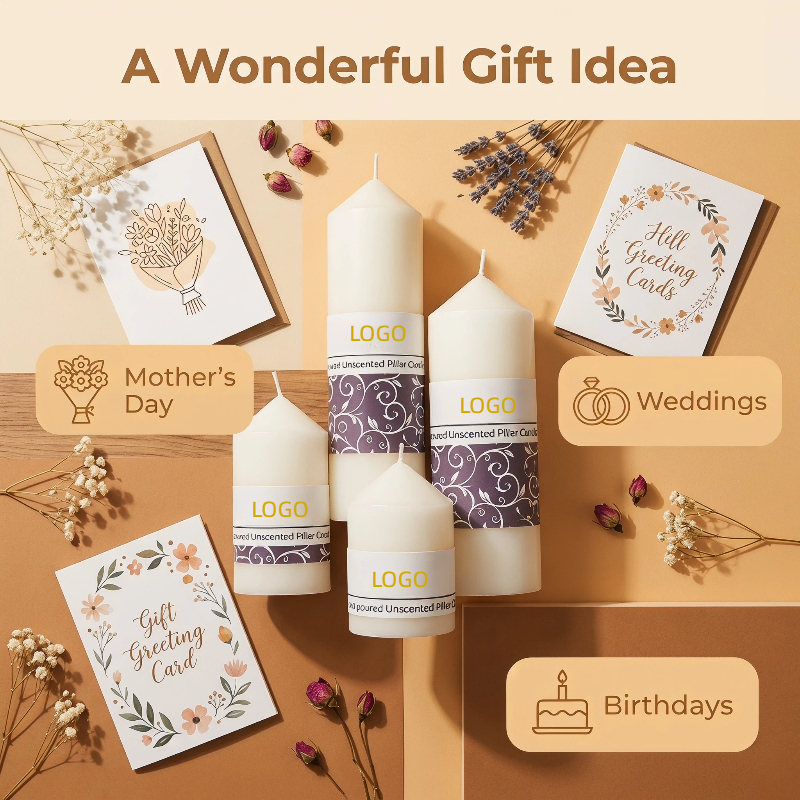 Smokeless Pointed-Top Pillar Candles