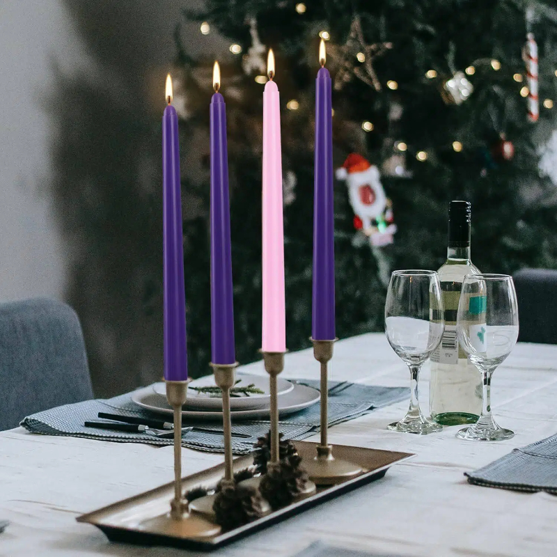 Colourful Christmas Candle Set