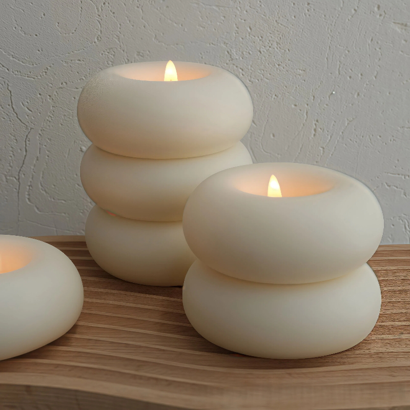 ns-style Donut-shaped Soy Wax Candle | Smokeless Romantic Scented Candle