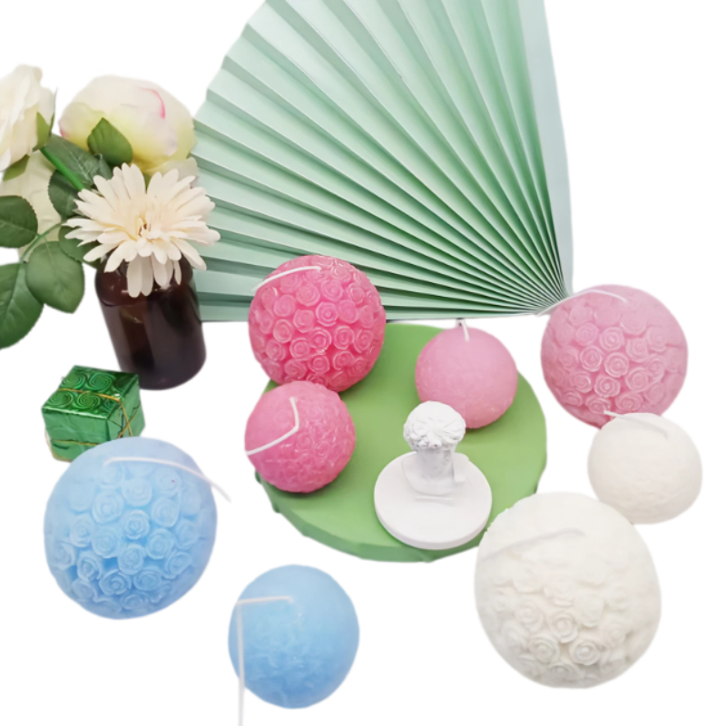 Handmade Rose Ball Soy Wax Candle