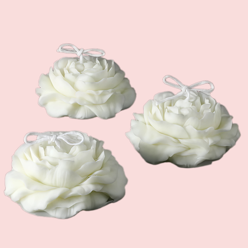 3D Peony Soy Wax Candle | Handmade Flower Aromatherapy Candle
