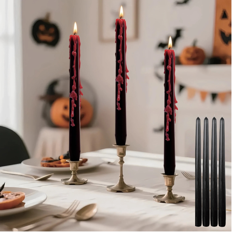 Halloween Drip Taper Candles | Handmade Gothic Dinner Candles
