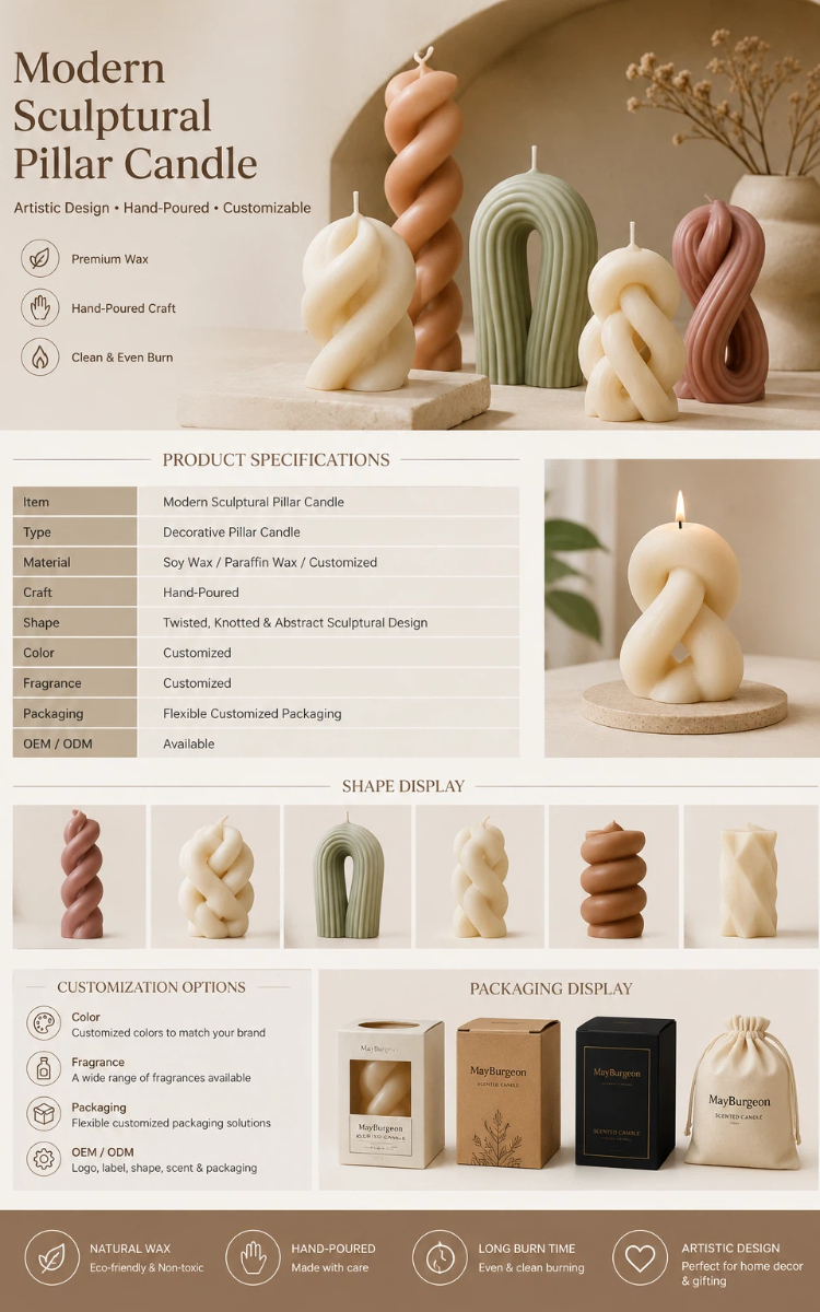 Modern Sculptural Pillar Candle Modern Sculptural Pillar Candle