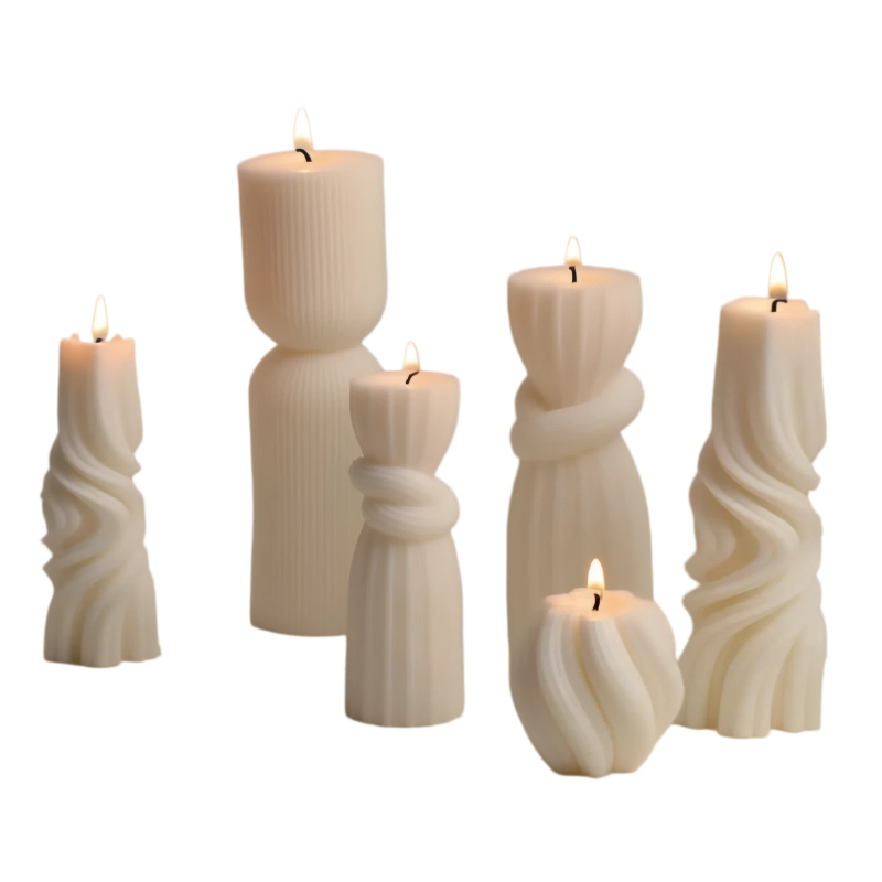 Modern Sculptural Pillar Candle