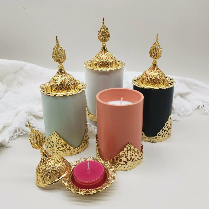 Reusable Middle Eastern-Style Ceramic Jars Soy Wax Scented Candles
