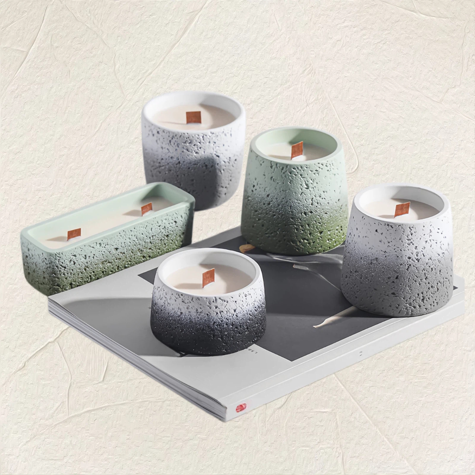 Gradual Cement Cup Scented Candle with Bean Wax Exuding Scents