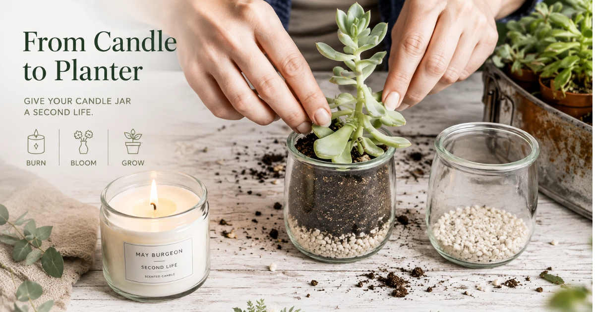 From Candle to Planter: To Give Your Empty Candle Jar a Second Life